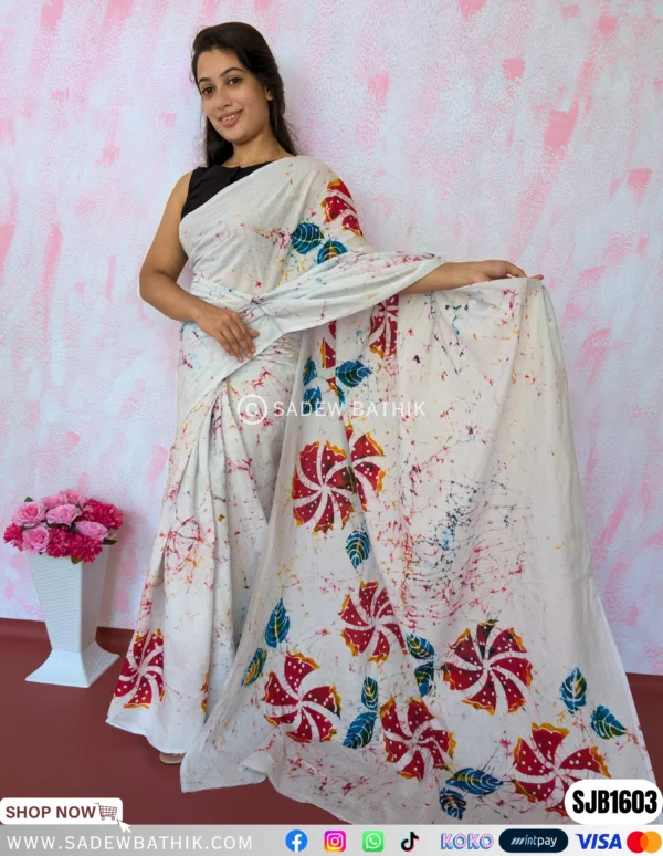 Multicolour Java Batik Saree SJB 1603