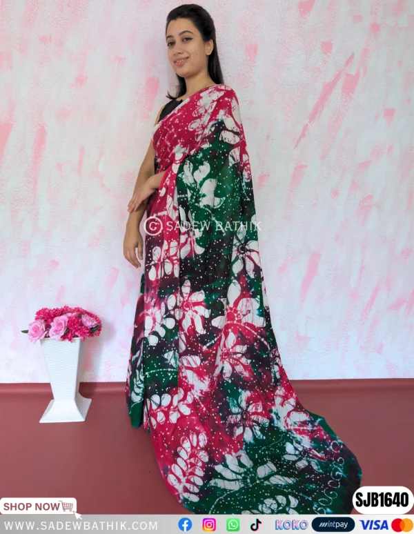 Tye Dye Mix Multicolour Batik Saree SJB 1640