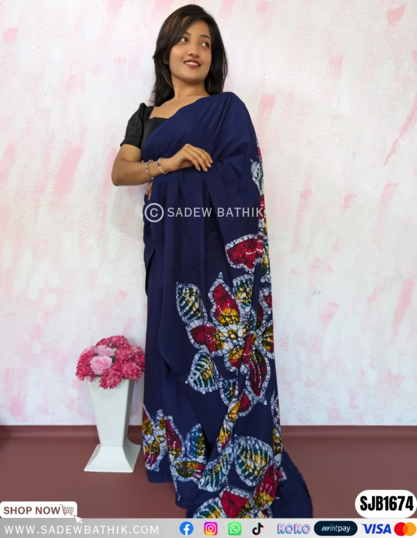 Multicolour Java Batik Saree SJB 1674