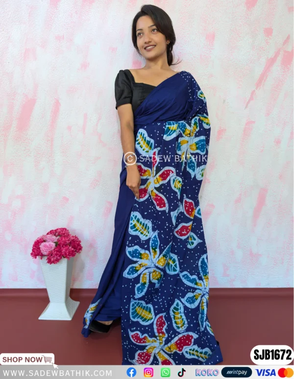 Multicolour Java Batik Saree SJB 1672