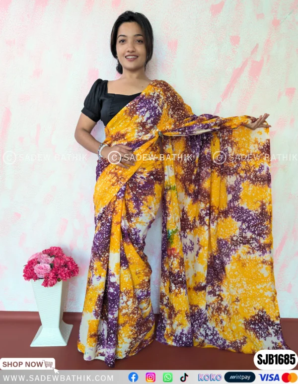 Multicolour Java Batik Saree SJB 1685