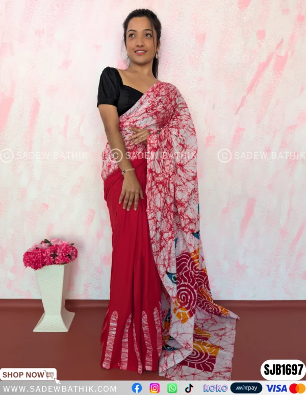 Multicolour Java Batik Saree SJB 1697