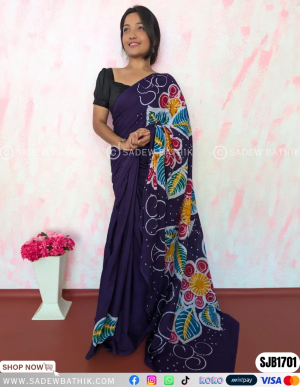 Multicolour Java Batik Saree SJB 1701