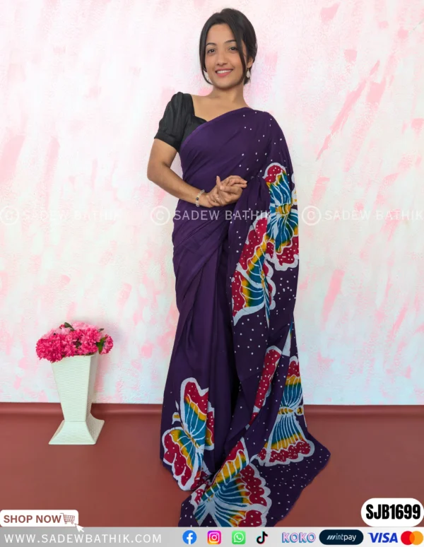 Multicolour Java Batik Saree SJB 1699