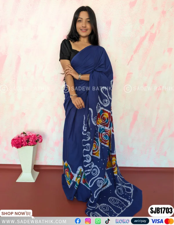 Multicolour Java Batik Saree SJB 1703