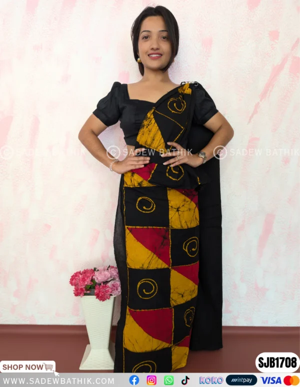 Multicolour Java Batik Saree SJB 1708