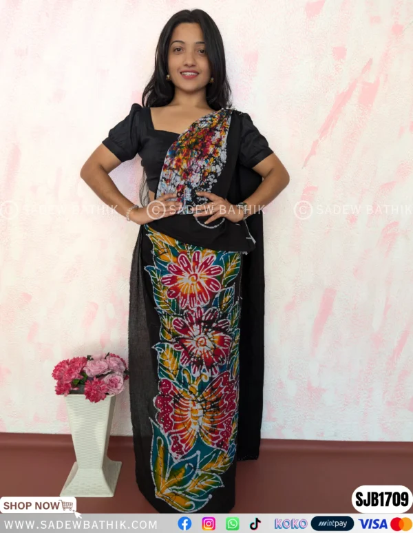 Multicolour Java Batik Saree SJB 1709