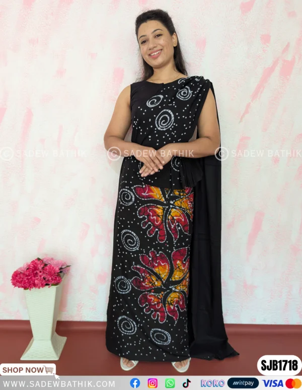 Multicolour Java Batik Saree SJB 1718